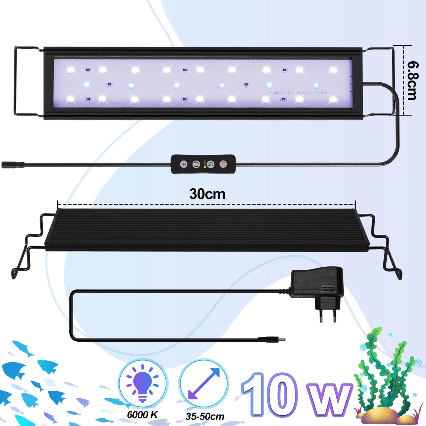 LED Aquarium Beleuchtung Weiß Blau Licht
