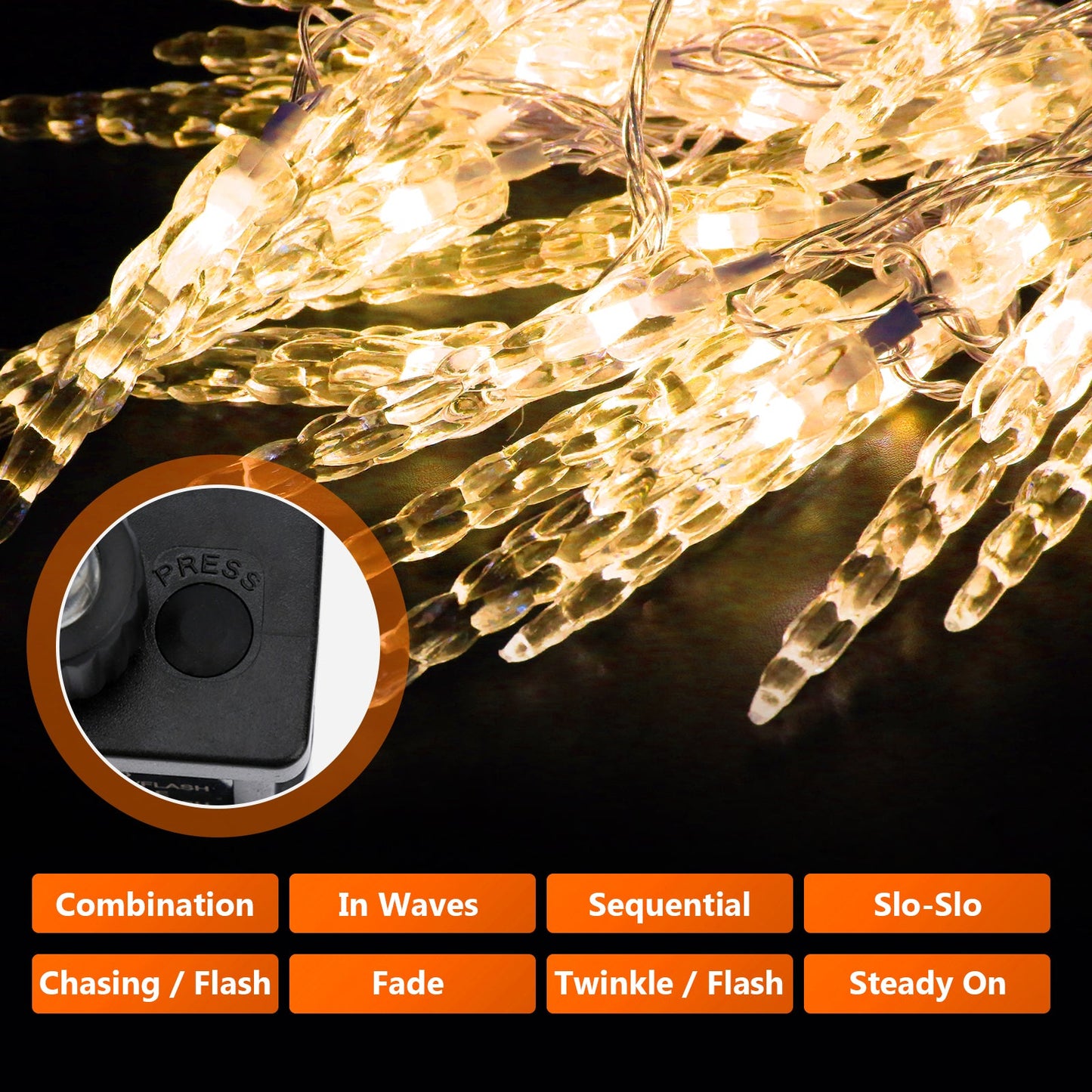 LED Eiszapfen Lichterkette 40 LEDs