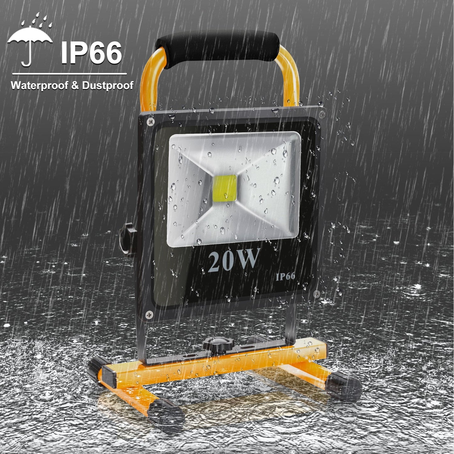 Led Baustrahler Akku Strahler IP66 Kaltweiß
