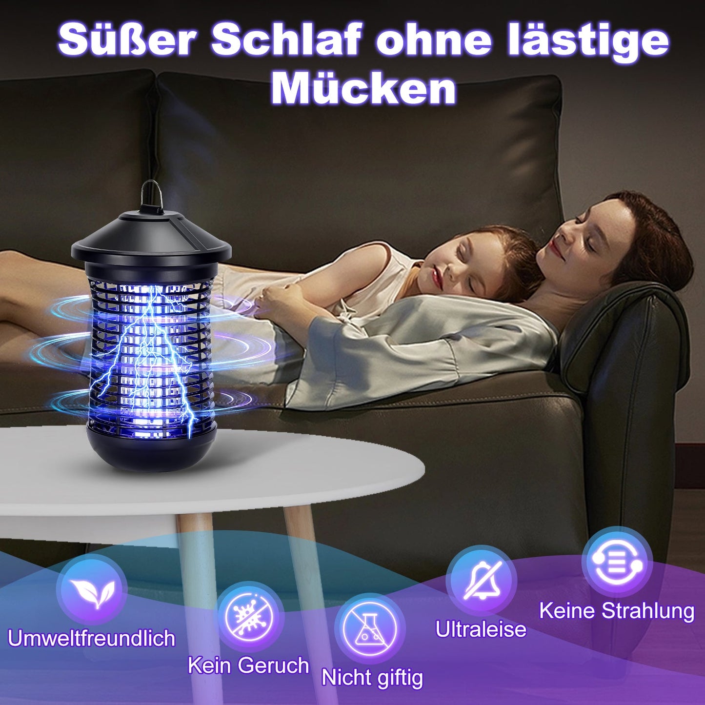 Elektrisch Mückenlampe Insektenvernichter UV-Licht