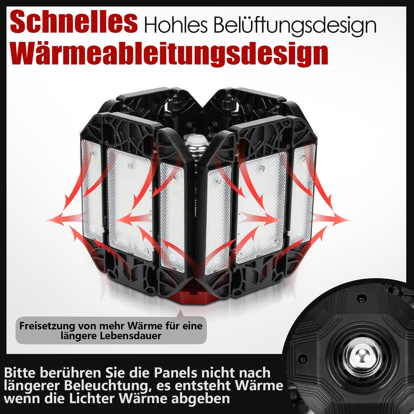 Led Werkstatt Deckenleuchte Verstellbaren Paneelen 200W