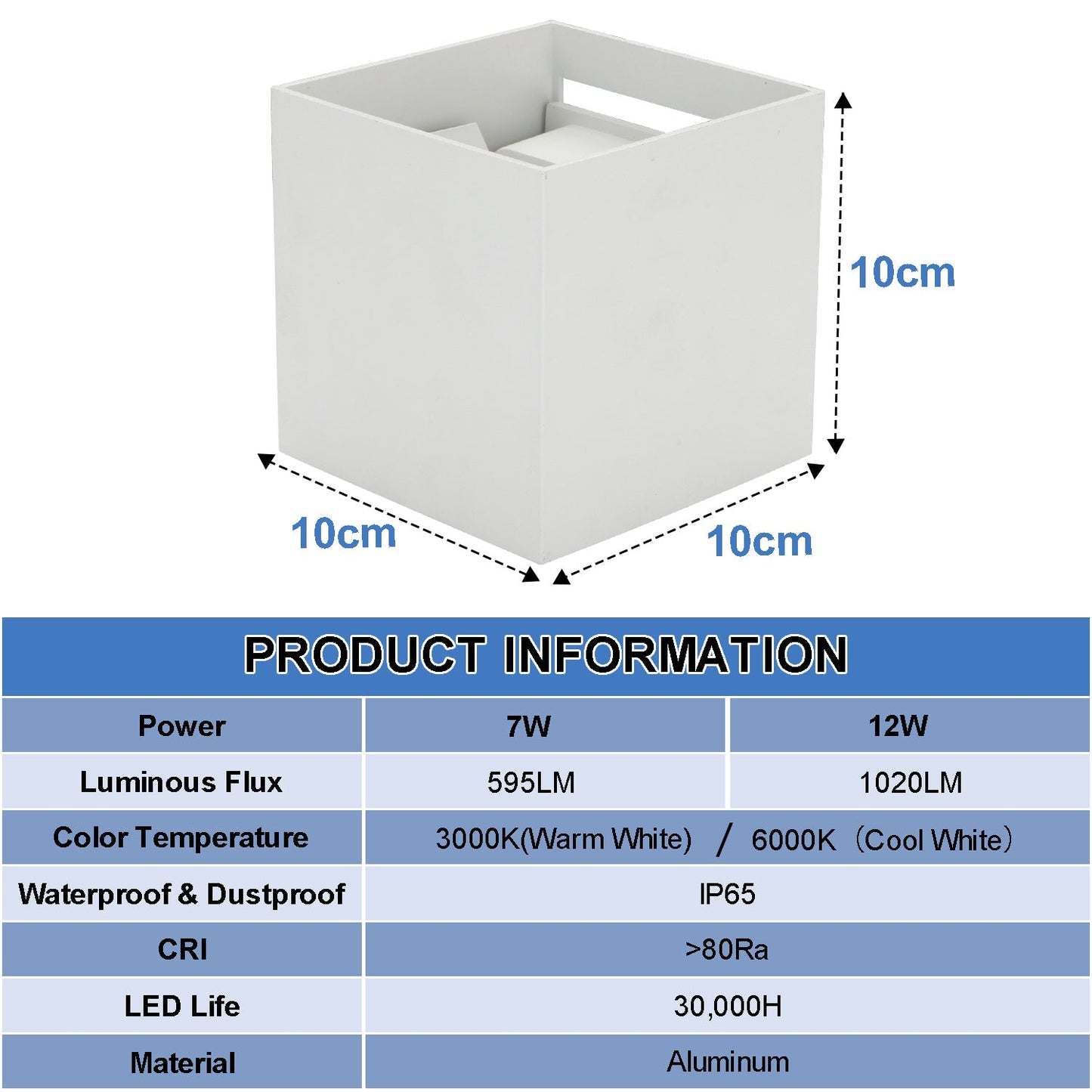 LED Wandleuchte Wasserdicht Außen 7W/12W