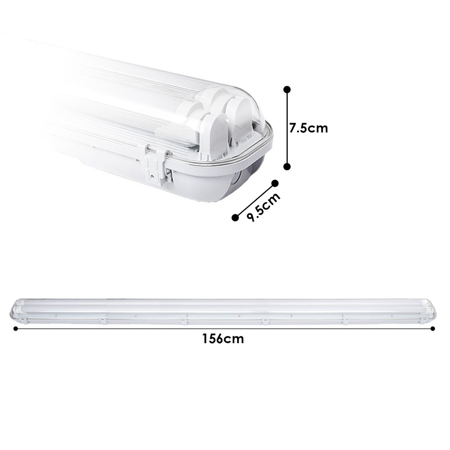 LED Feuchtraumleuchte Doppelt T8 Kaltweiß 18W/24W