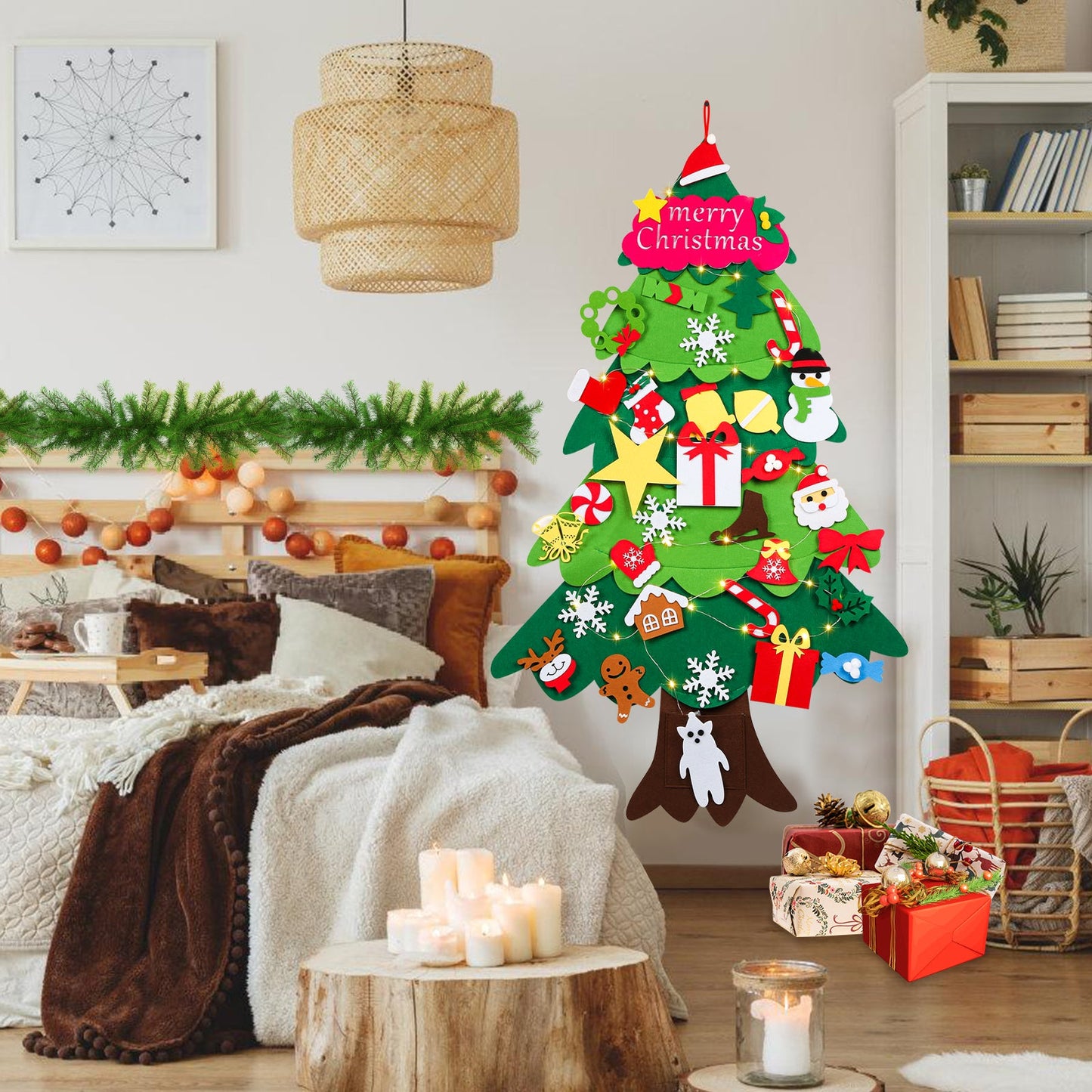 Filz LED Weihnachtsbaum 105cm DIY