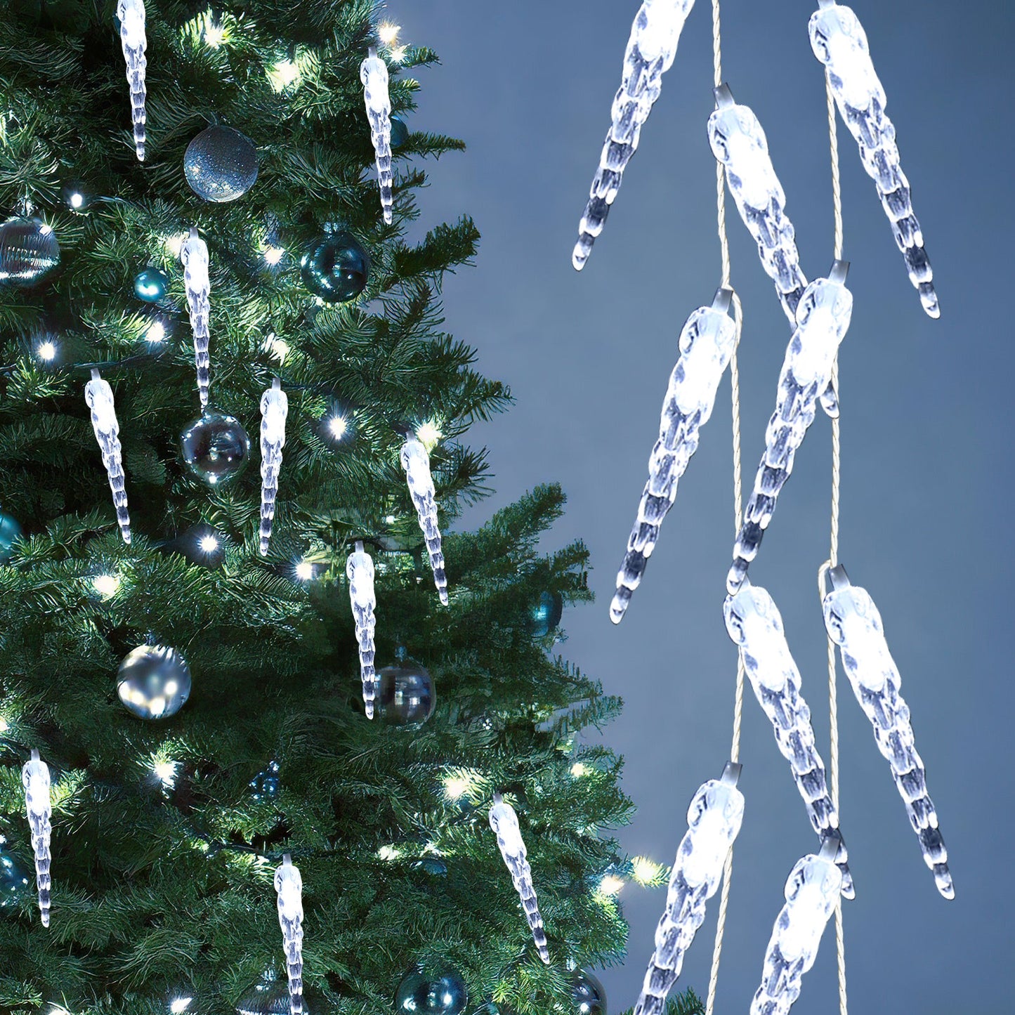 LED Eiszapfen Lichterkette 40 LEDs
