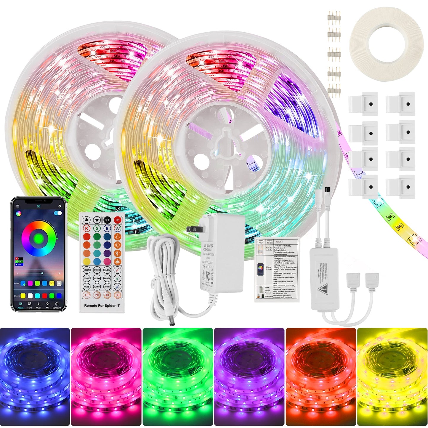 Led Strip 10m/20m funktioniert mit Alexa und Google Assistant