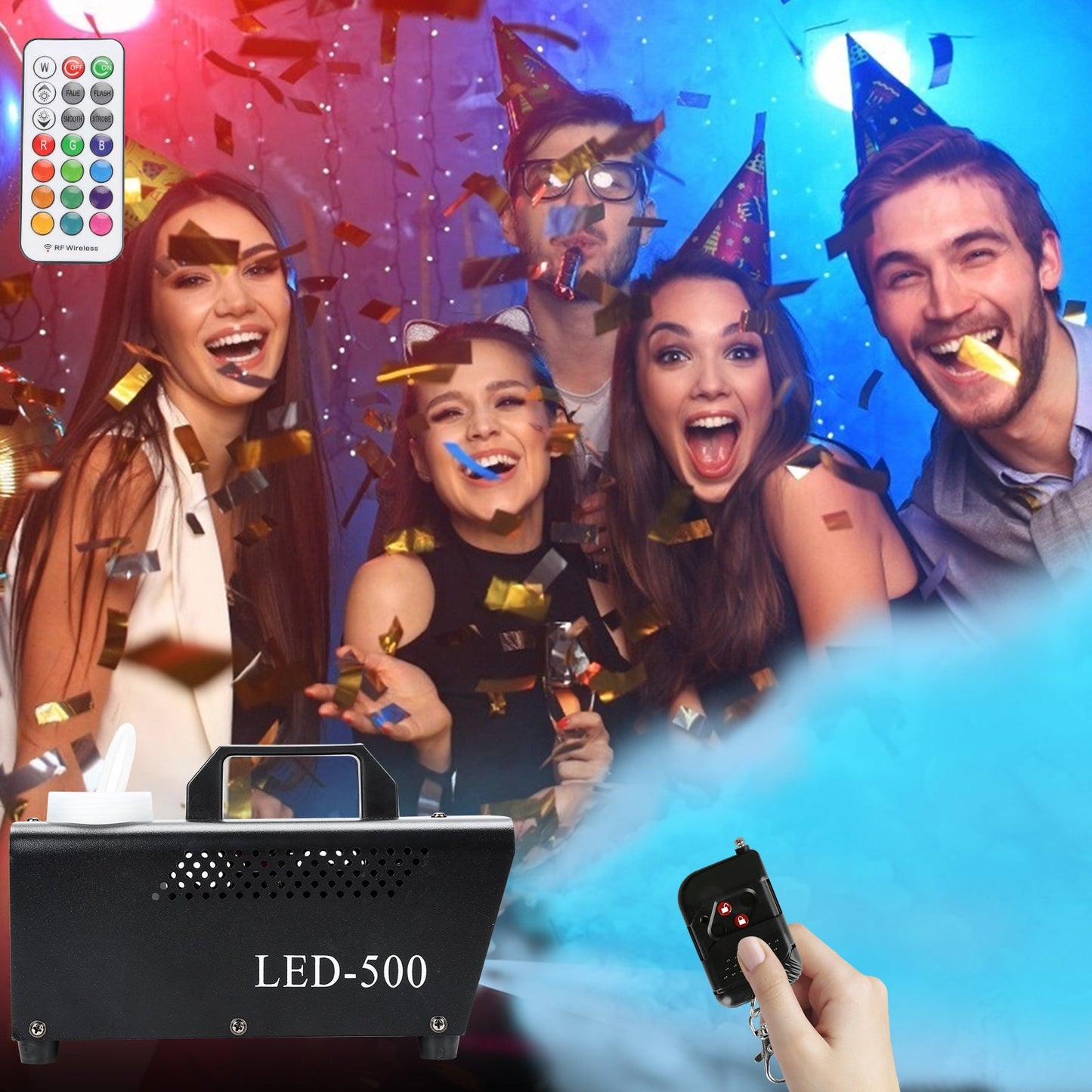 Nebelmaschine Bühnenlicht LED Wireless 13 Farben