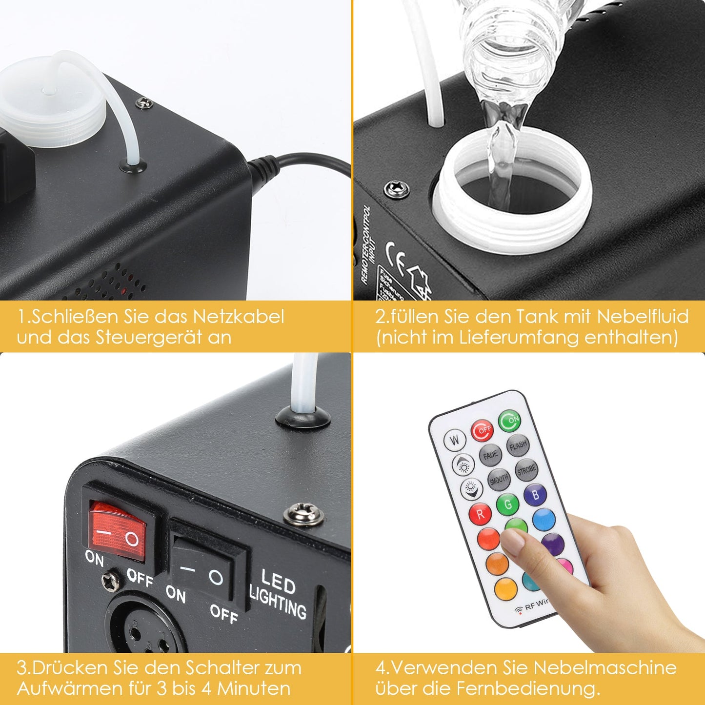 Nebelmaschine Bühnenlicht LED Wireless 13 Farben