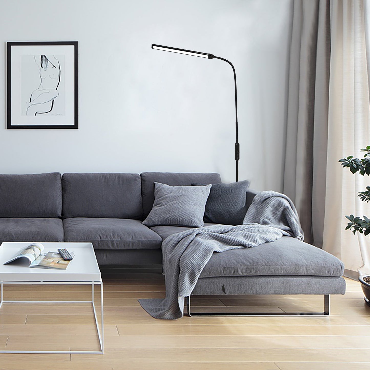 Dimmbar Stehlampe 9W mit Fernbedienung