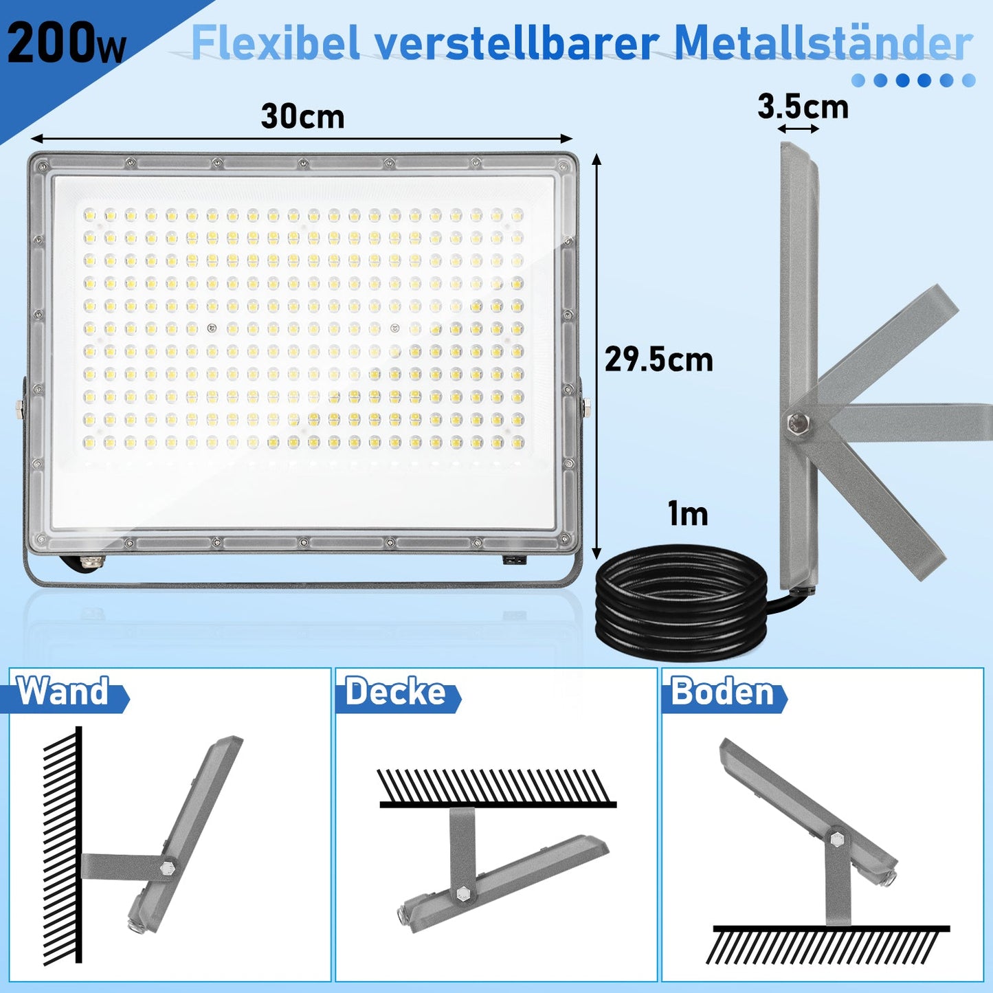 LED Außenstrahler Kaltweiß IP65 50W-200W
