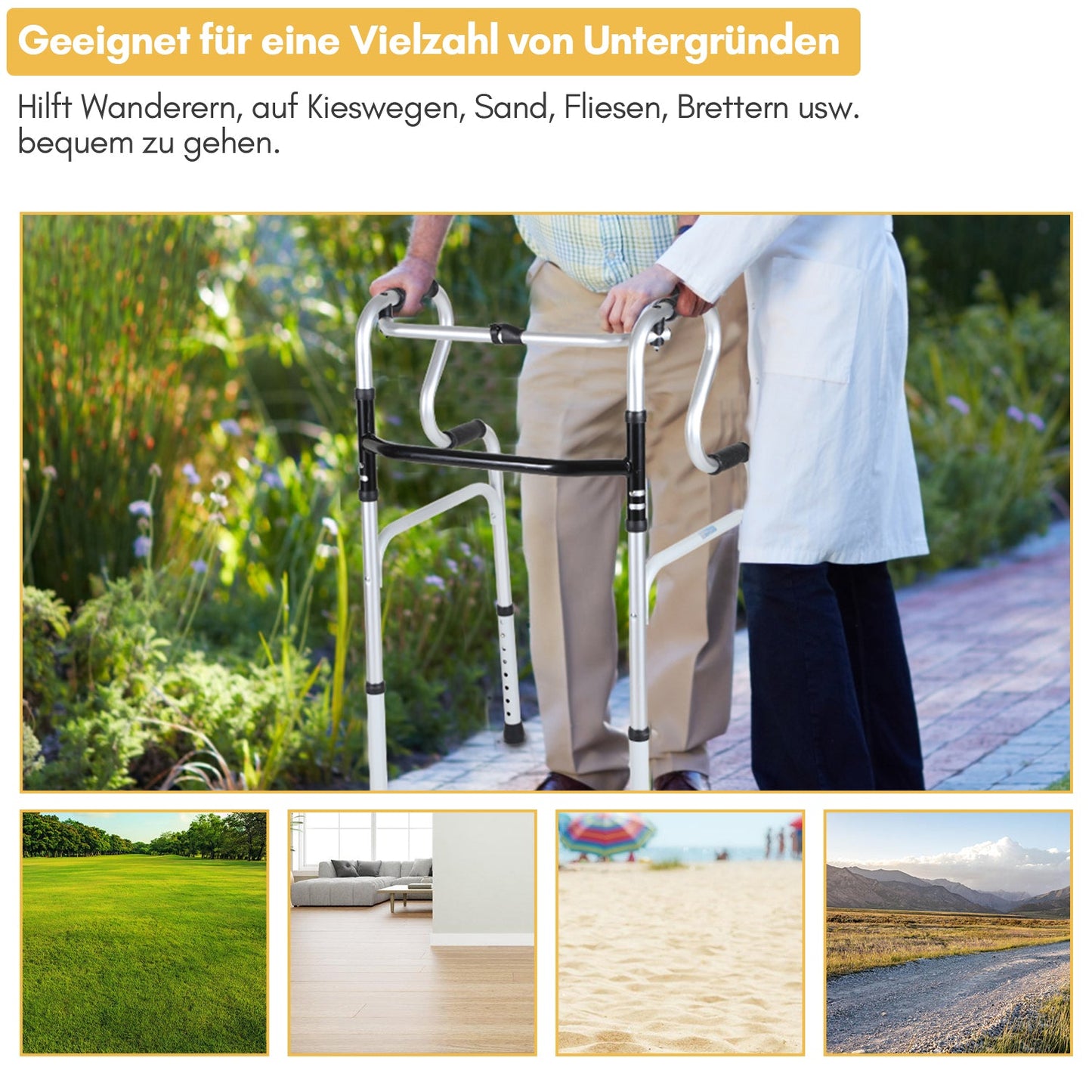 Gehhilfe Leicht Rollator aus Aluminium bis 180 kg