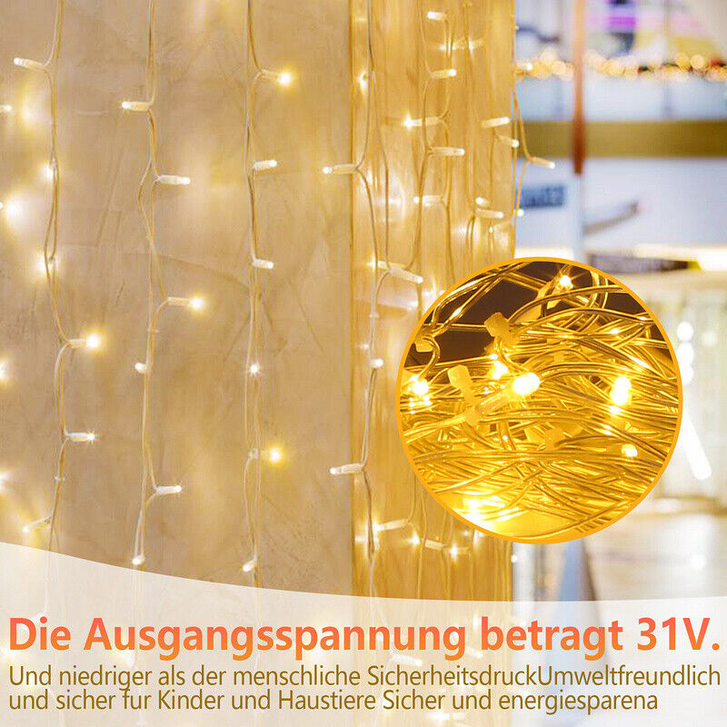 LED Eisregen Lichterkette 200/400/600 LEDs