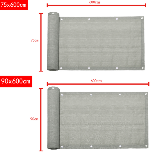 0.75*6m HDPE-Balkonsichtschutz Grau