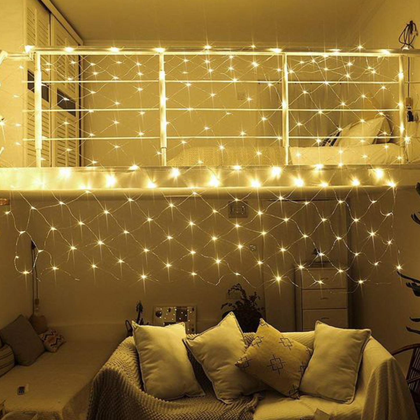 3 * 2M LED Lichternetz Lichterkette mit 204 LEDs Weihnachten mit Steuerbox Netz-ineinander greifen