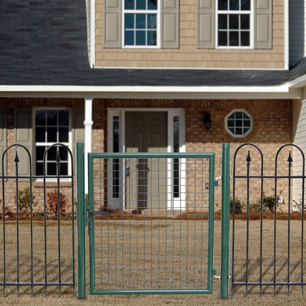 100 x 100cm Grün Gartentür, Gartentor, Hoftor, Zaun Inkl. Schloss Tür, Tor Zauntor, Zauntür, Gartenzaun
