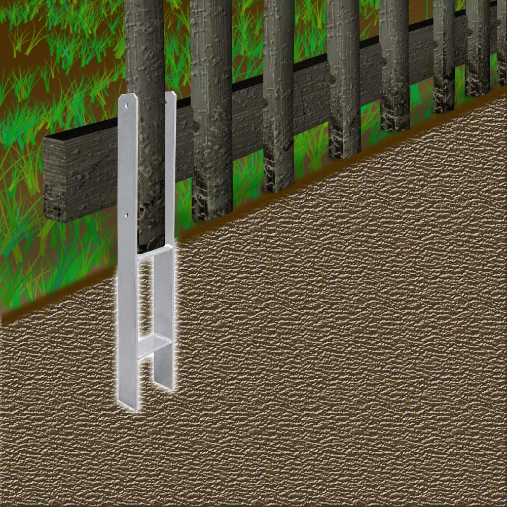 2 x H-Anker 121mm, Pfostenträger, Pfostenanker (Zwei Stücke)
