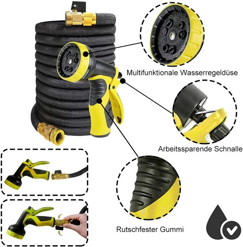 75ft-22,5m / 100ft-30m Gartenschlauch Schwarz