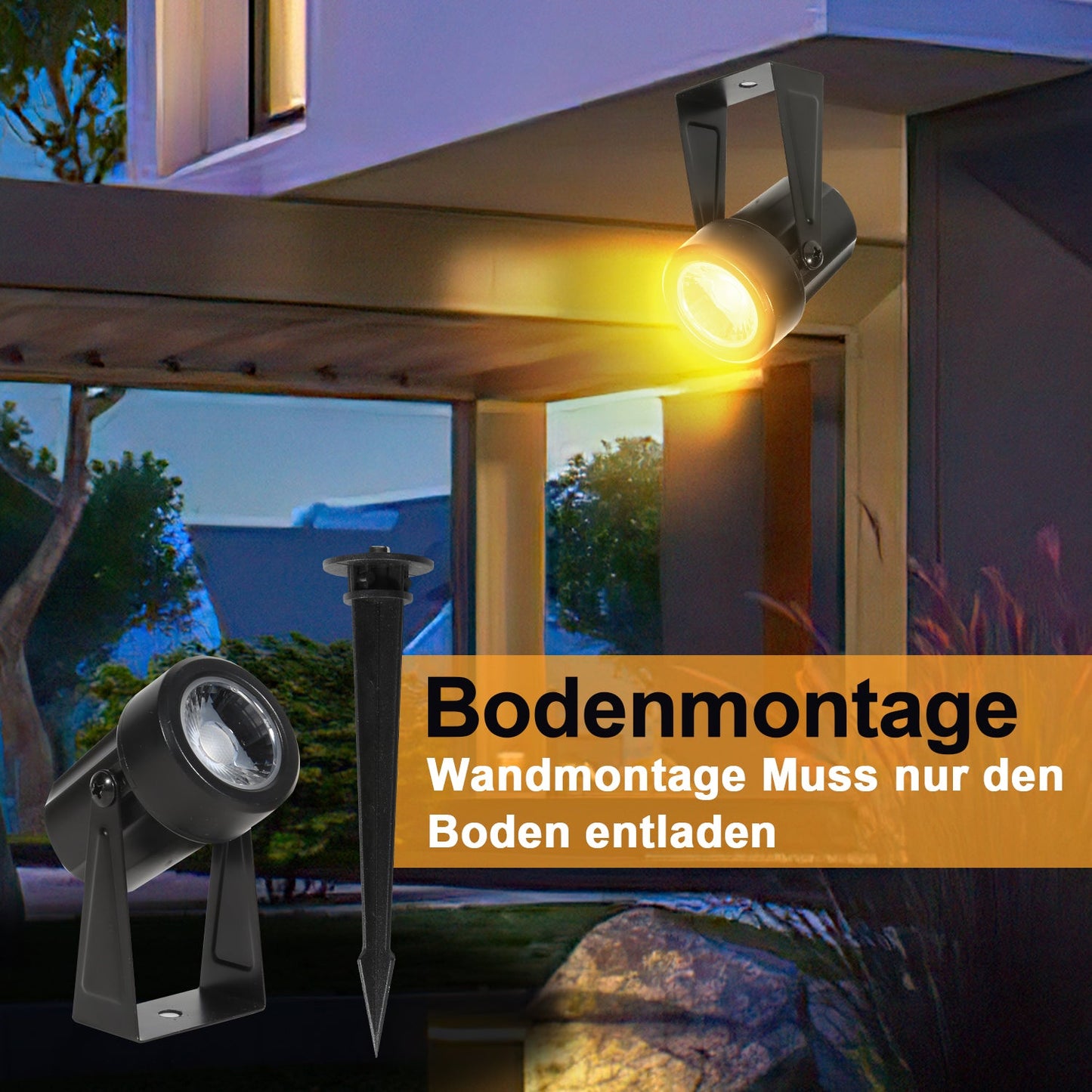LED Gartenbeleuchtung Gartenleuchte Warmweiß IP65 6er Set