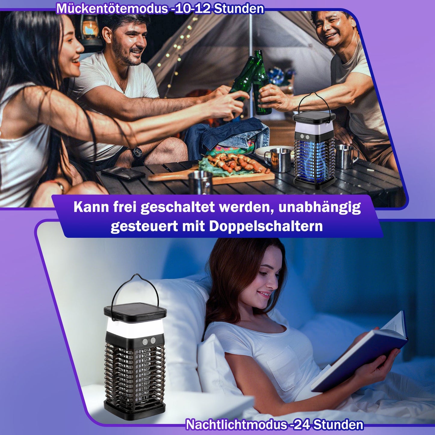 Solar Mückenabwehr-Lampe UV-Licht Mückenlampe RGB