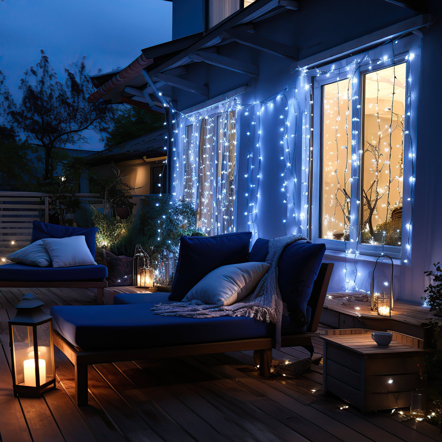 LED Eisregen Lichterkette 200/400/600 LEDs