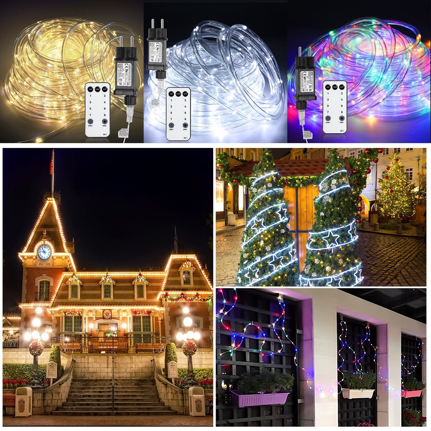 LED Lichterschlauch Aussen mit Fernbedienung und Timer