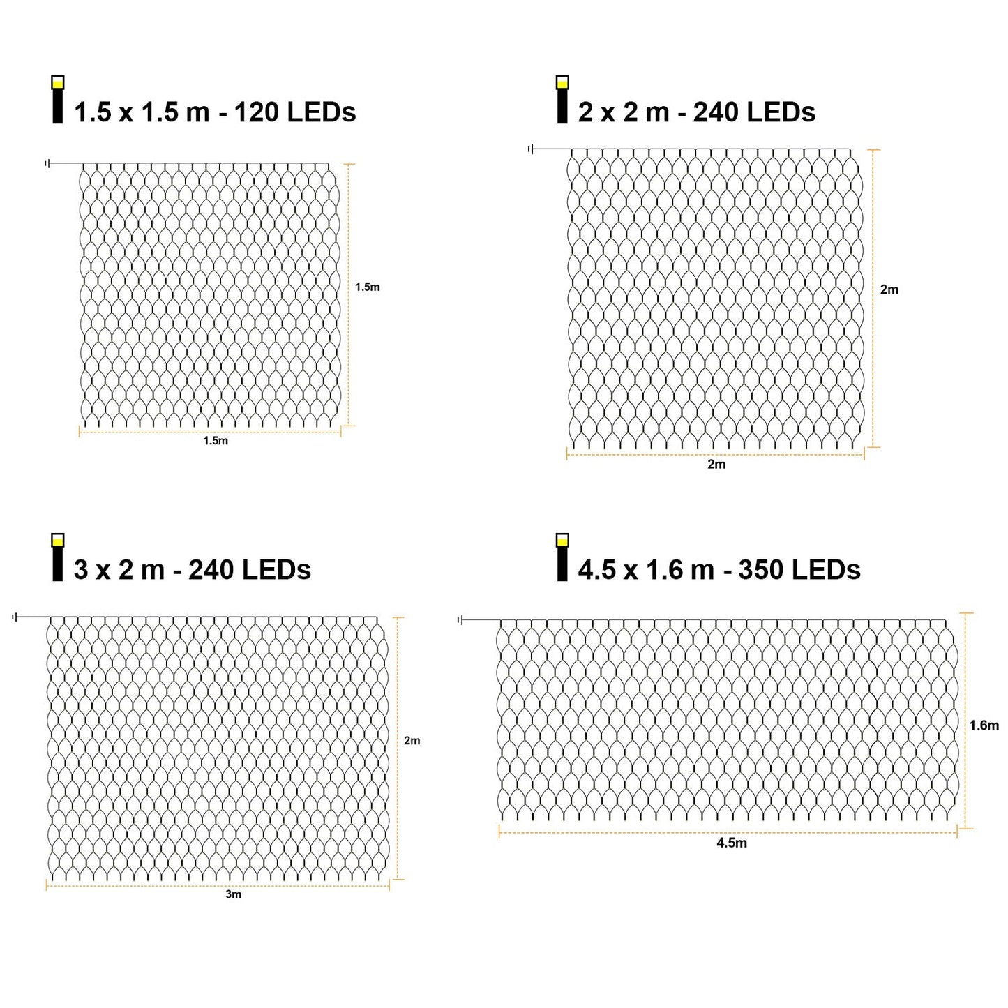 LED Lichternetz Solar mit Fernbedienung