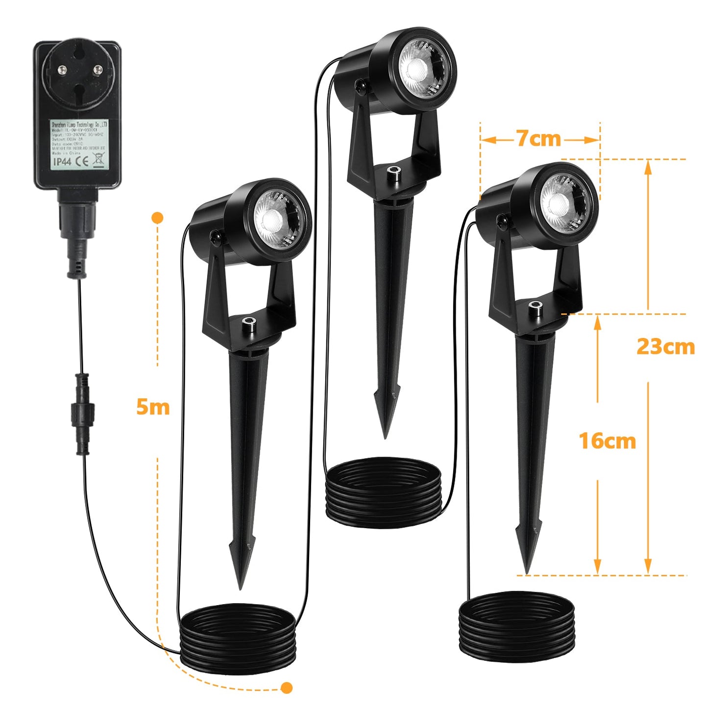 LED Gartenbeleuchtung Gartenleuchte Warmweiß IP65 6er Set