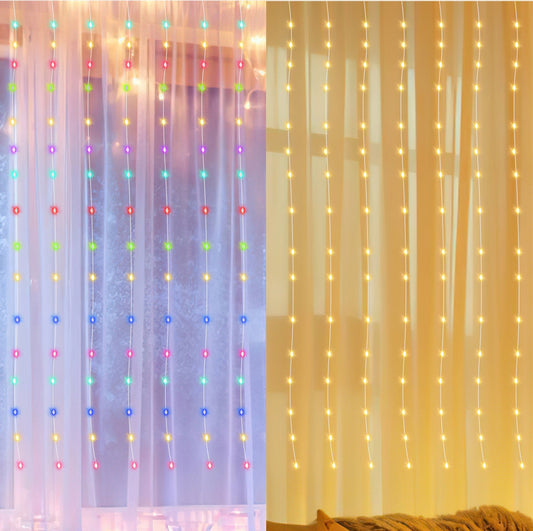 LED Lichtervorhang 3x3m/3x6m Warmweiß/Farbe