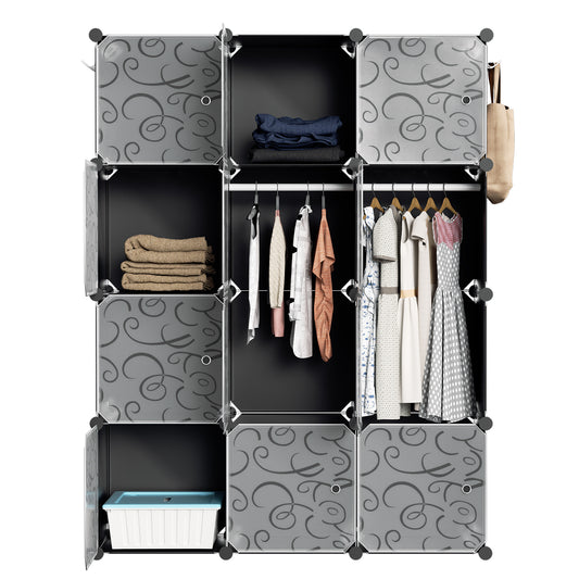 DIY Kleiderschrank, 12/16/20 Würfel, Regalsystem, Offen Kunststoff Garderobe, Steckregal