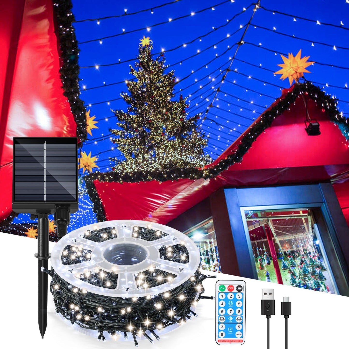 Solar Lichterkette mit Fernbedienung 30m-100m