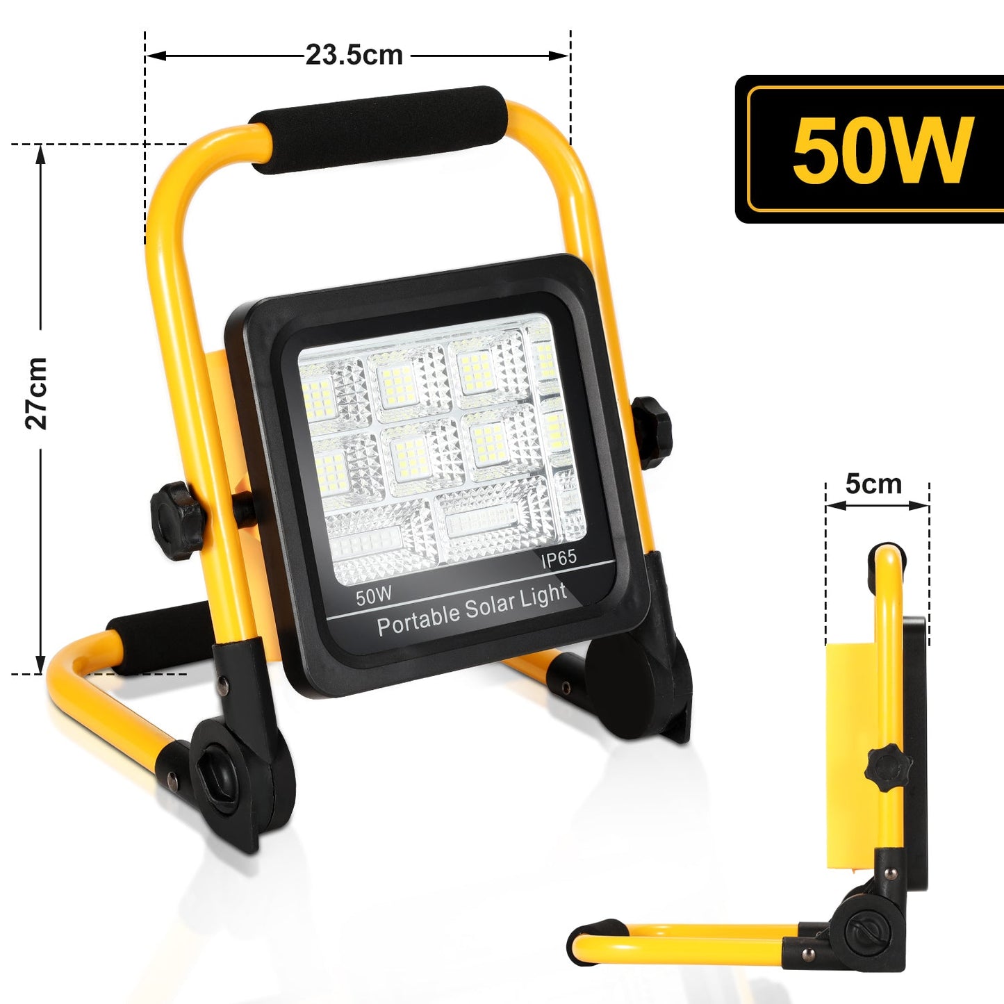 LED Akku Fluter Baustrahler Solar 50W/100W