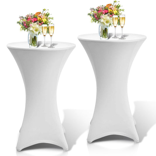 Stehtischhusse Stretch Tischdecke Weiß