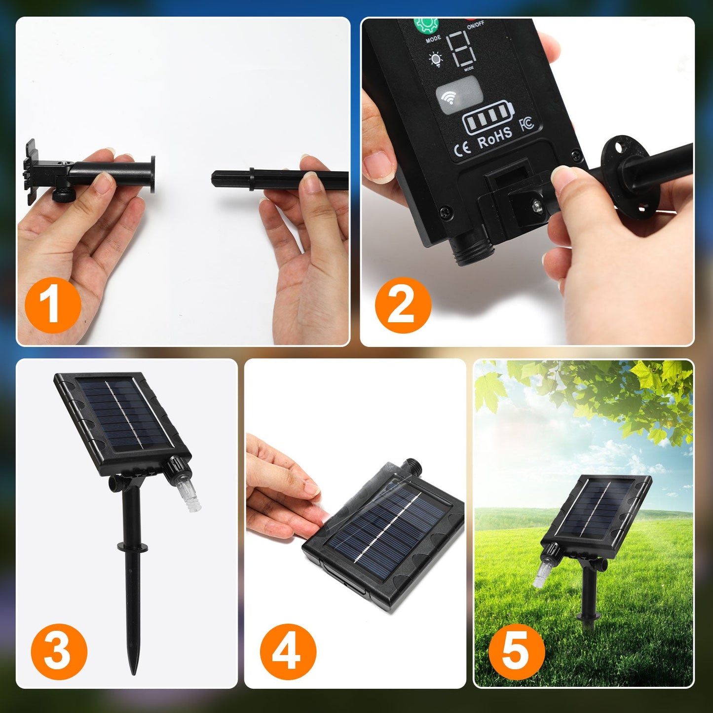 LED Lichternetz Solar mit Fernbedienung