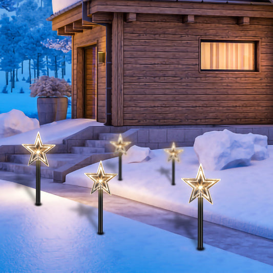 5 Pcs Sterne Weihnachtsbeleuchtung Gartenleuchte