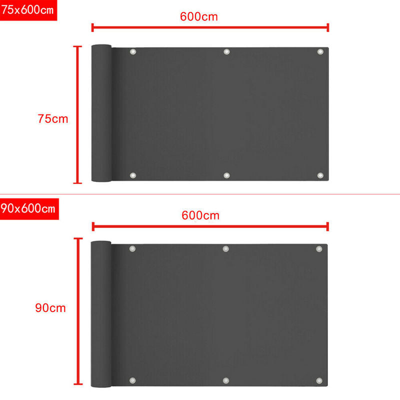 0.75*6m/ 0.9*6M HDPE Balkonnetz Anthrazit/ Grau