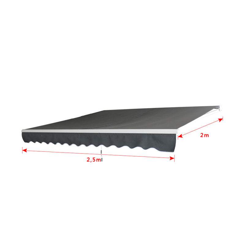 Halbe Kassettenmarkise 2.5 * 2M Dunkelgrau