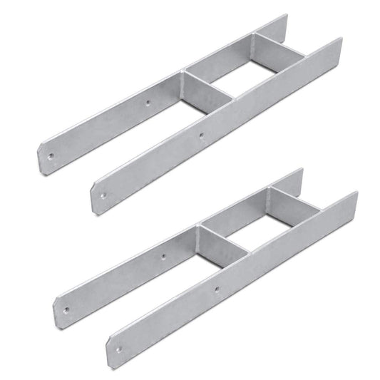 2 x  H-Anker 121mm, Pfostenträger, Pfostenanker (Zwei Stücke)