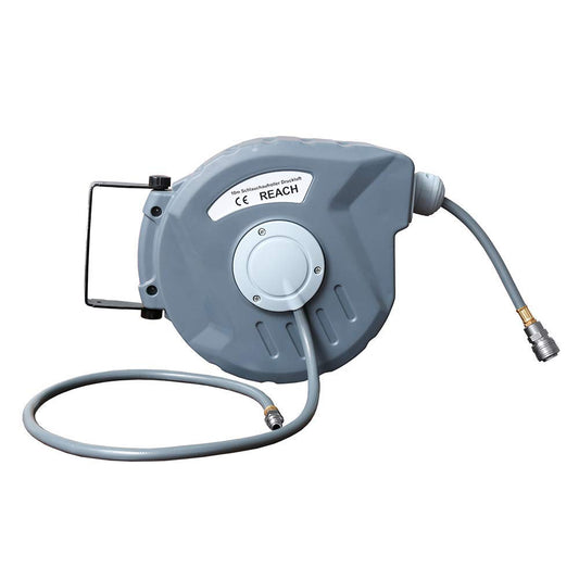 Druckluftschlauch 10m PVC-Gewebe Schlauchtrommel 1m Anschlusschlauch Automatischer Aufroller