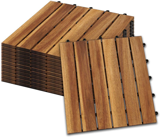 11x Holzfliesen Terrassenfliesen Garten Fliesen 1m²