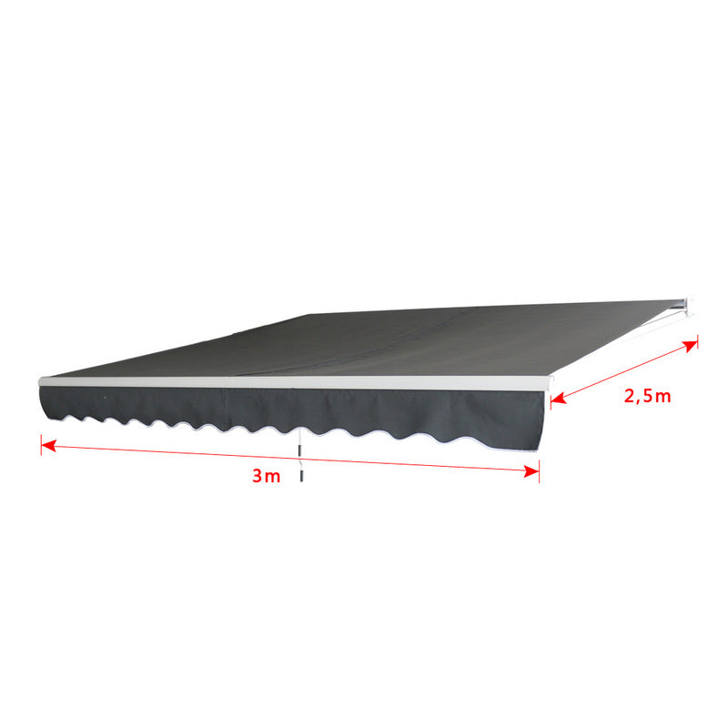 Halbe Kassettenmarkise 3*2.5M Dunkelgrau