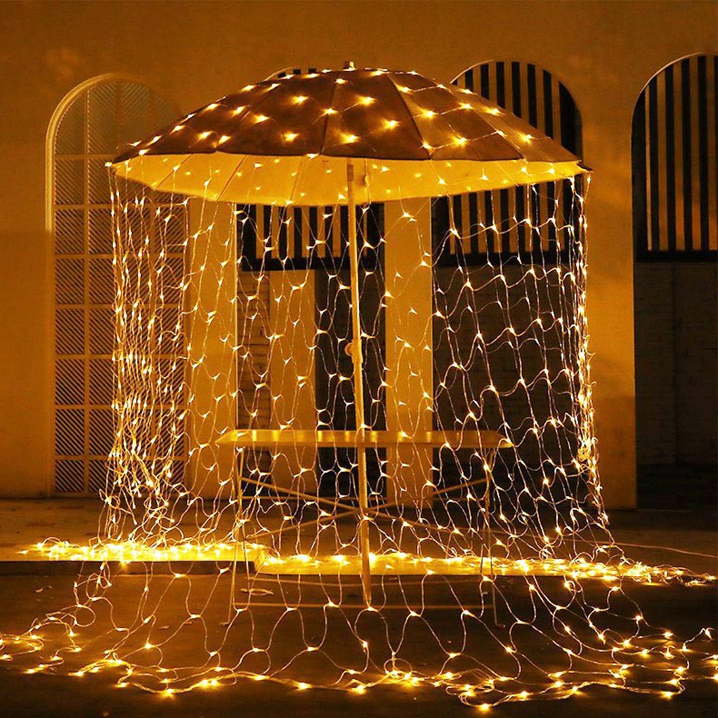2 * 2M LED Lichternetz Lichterkette mit 204 LEDs Weihnachten mit Steuerbox Netz-ineinander greifen Bunt Warmweiß